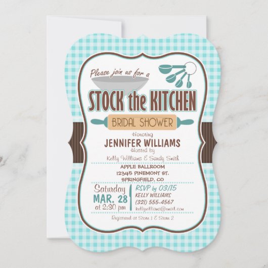 en vichy Stock de la cuisine Invitation de la douc (Devant)