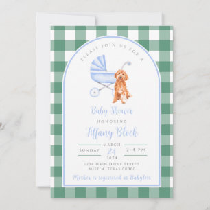 en vichy Vérifier Invitation Baby shower chien chi