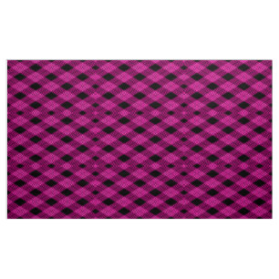 en vichy Vérifier Magenta et tissu Motif noir