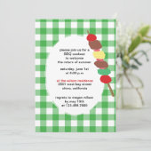 En vichy verte - invitations à la fête du barbecue (Debout devant)