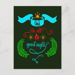 En voor een goede nacht Kerstmis, Typografie, ZSG Briefkaart