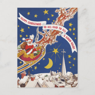 En voor iedereen een goede nacht - Santa Briefkaar Feestdagenkaart
