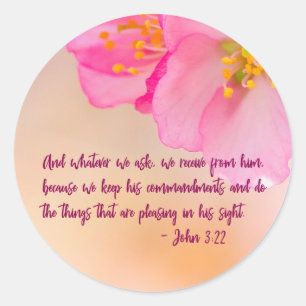 En wat we ook vragen aan Christelijk Floral Inspir Ronde Sticker