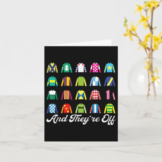 En ze hebben paardenrennen Derby Day Funny Silks Kaart (Gele Bloem)