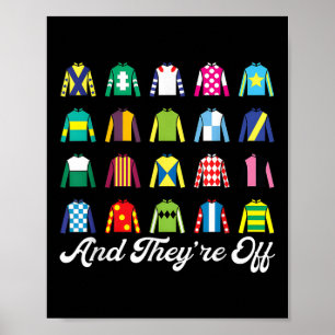 En ze hebben paardenrennen Derby Day Funny Silks Poster