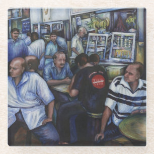 En... ze trouwde met de postbode glazen onderzetter