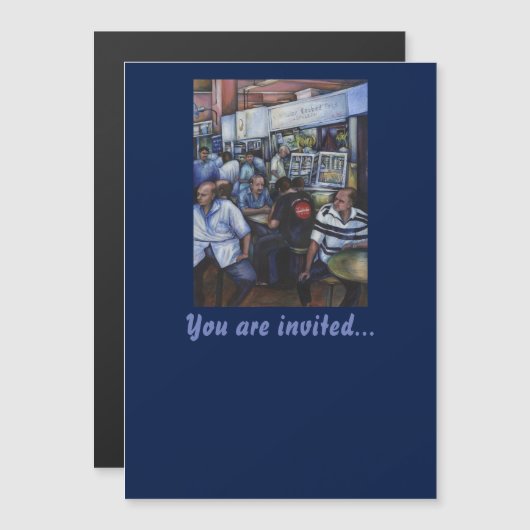 En... ze trouwde met de postbode magnetische uitnodiging (Voorkant / Achterkant)