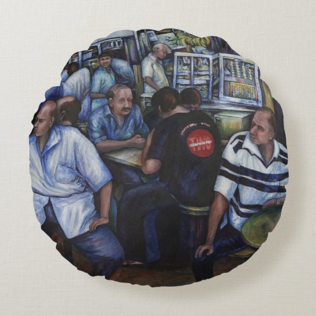 En... ze trouwde met de postbode, Singapore Rond Kussen (Voorkant)