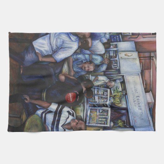 En ze trouwde met de postbode theedoek (Horizontaal)