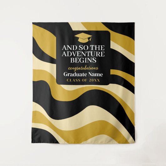 En zo begint het avontuur - Afstuderen achtergrond Wandkleed (Voorkant)