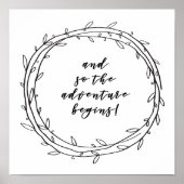 En zo begint het avontuur - Inspirerend quote Poster (Voorkant)