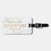 En zo begint het avontuur met marmer bagagelabel (Voorkant horizontaal)