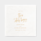 En zo begint hun verhaal met een bruiloft folie servetten (Voorkant)