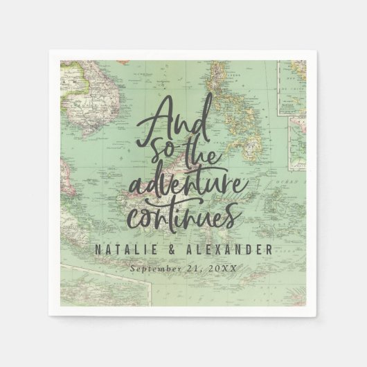 En zo gaat het avontuur verder met het huwelijksfe servet (Voorkant)