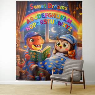 En zoete dromen alfabet regenboog extra grote tapi wandkleed