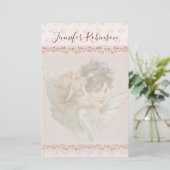  en zoete Guardian Angel Briefpapier (Staand voorkant)