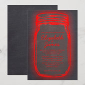  en zwarte Mason Jar Wedding-uitnodigingen Kaart (Voorkant / Achterkant)