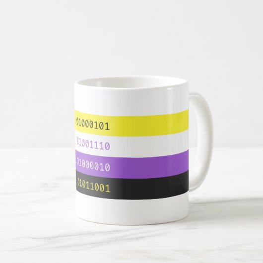 Enby Binary Mug (Devant droit)