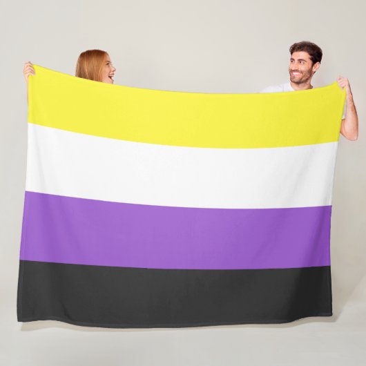 Enby (Non-binary Pride) vlag Fleece Deken (In situ)