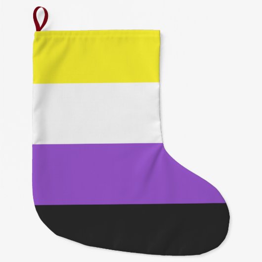 Enby (Non-binary Pride) vlag Grote Kerstsok (Voorkant)