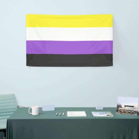 Enby (Non-binary Pride) vlag Spandoek (Beurs)
