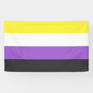 Enby (Non-binary Pride) vlag Spandoek