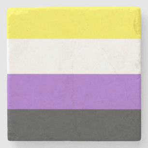 Enby (Non-binary Pride) vlag Stenen Onderzetter