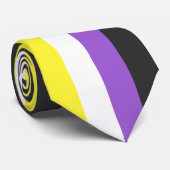 Enby (Non-binary Pride) vlag Stropdas (Opgerold)