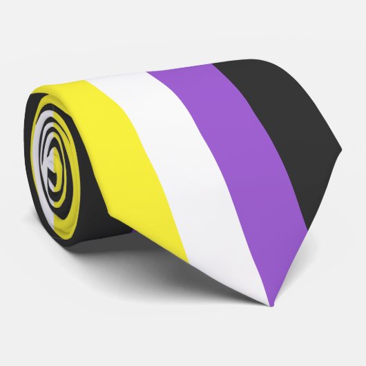 Enby (Non-binary Pride) vlag Stropdas (Opgerold)