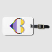 Enby Pride Heart Bagagelabel (Voorkant (horizontaal))