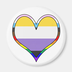 Enby Pride Heart Magneet
