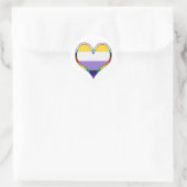 Enby Pride Heart Ronde Sticker (Tas)