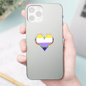 Enby Pride Heart Sticker (Telefoon)