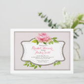 Encadré de pivoine rose 3 Invitation (Debout devant)