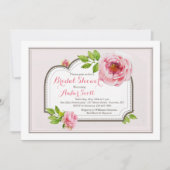 Encadré de tourbe rose 4 Invitation (Devant)
