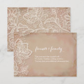 encart de mariage en dentelle - rose vintage (Devant / Derrière)