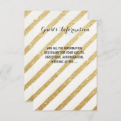 Encart de mariage moderne aux traits dorés pour le (Devant / Derrière)