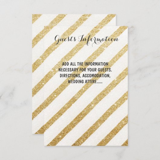 Encart de mariage moderne aux traits dorés pour le (Devant / Derrière)