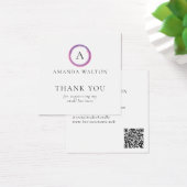 Encart de paquet à monogramme QR Code rose et viol (Bureau)