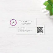 Encart de paquet de code QR à monogramme rose et v (Bureau)