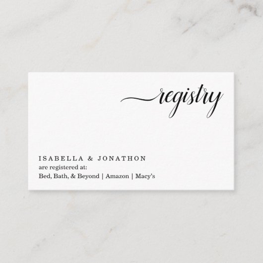 Encart de registre minimaliste / Enclosure d'invit (Devant)