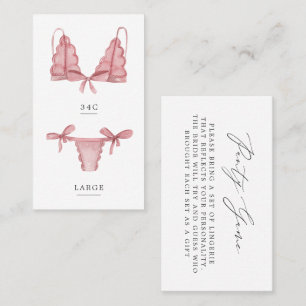 Encart de taille de lingerie pour culottes et palo
