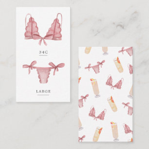 Encart de taille de lingerie pour culottes et palo
