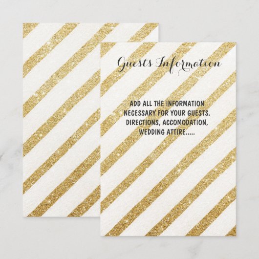 Encart d'informations pour invités de mariage mode (Devant / Derrière)