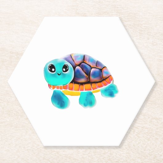 Encaustic schilderij schildpad Kopie Kartonnen Onderzetters (Voorkant)