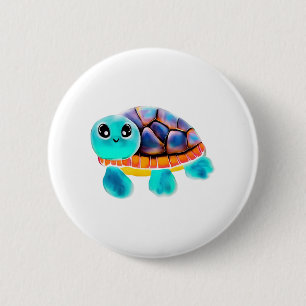 Encaustic schilderij schildpad Kopie Ronde Button 5,7 Cm