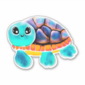 Encaustic schilderij schildpad Kopie Sticker (Voorkant)