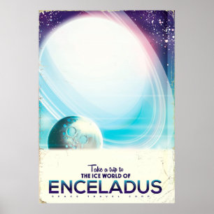 Enceladus Ruimtereis vintage poster