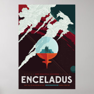 Enceladus  ruimtestation poster