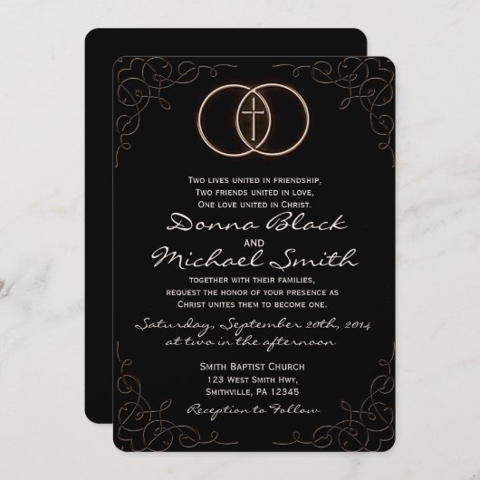 Encerclées Invitations de mariage inter-religieux (Devant / Derrière)